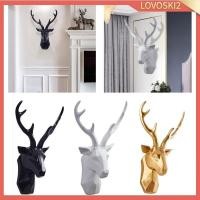 ราคา [Lovoski2] ตกแต่ง 3 หัว - ตกแต่งประติมากรรมติดผนังที่หรูหรา - ตกแต่งกระท่อมต้อนรับ - เรขาคณิต กวางเขากวาง (29504346475)