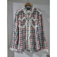 ราคา Gapเสื้อเชิ้ตคอปกแขนยาวลายสก็อตโทนแดงฟ้าตกแต่งลูกไม้ไซส์Lอก48ยาว30(งานมือสอง) (28255176668)