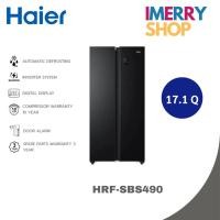 ราคา HAIER ตู้เย็น SIDE BY SIDE ขนาด 17.1 คิว สีดำ HRF-SBS490 SV (1 ชิ้นต่อ 1 คำสั่งซื้อเท่านั้น) (28409381727)