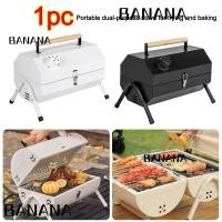 ราคา กล้วย1 เตาบาร์เบเก้,เตาย่างบาร์บีคิวมัลติฟังก์ชั่นสองด้าน,เตาย่างถ่านพับแบบพกพาอุปกรณ์ตั้งแคมป์ (45155622018)