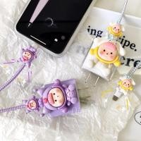 ราคา เคสหัวชาร์จ ลายการ์ตูน ตัวถนอมสาย USB 20w 18w ชุดพันสาย เด็กหน้าม้าชุดม่วง (22084149051)