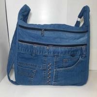 ราคา CS01 กระเป๋ายีนส์สะพายข้าง handmade (22442370339)