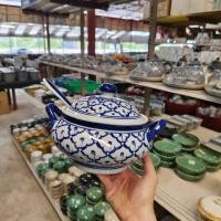 ราคา โถข้าวลายสับปะรด โถข้าวลายคราม เซรามิกสามารถเข้าไมโครเวฟ เเละเข้าเครื่องล้างจานได้ สินค้าพร้อมส่งในไทย (29260192699)