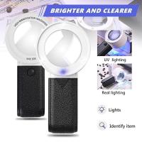 ราคา SHOEEMPORIUM 30X แว่นขยาย, 4 ไฟ LED เลนส์ Loupe แว่นขยายมือถือ, แว่นตาแบบพกพา HD Double Llayer แว่นขยายอ่านหนังสือเครื่องประดับ Loupe แก้ว (26138721966)