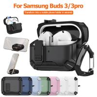 ราคา For Samsung Buds 3/3 Pro Case เคสป้องกันหูฟัง ฝาพับ ที่วางโทรศัพท์มือถือแบบมองไม่เห็น เคสป้องกันหูฟัง Magnetic สีลูกกวาด (44314073537)