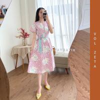 ราคา ชุดเดรสผ้าบาติกโซฟี / ชุดเดรสผ้าบาติกแขนสั้นผู้หญิงทันสมัย (42726492224)