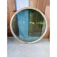 ราคา วงกบกลมไม้สักแท้แบบโล่งกระจกพร้อมติดตั้งกระจกสีเขียวใสราคาโรงงาน (29672168073)