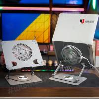 ราคา [ผู้ขายในพื้นที่] ขาตั้งแล็ปท็อปแบบพับได้ ว พัดลมระบายความร้อน 360 หมุนโน้ตบุ๊คยึดที่วางปรับได้โลหะ (40128601626)