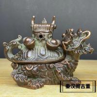 ราคา หายากย้อนยุคทองแดงบริสุทธิ์แกะสลักเต่ามังกรกระถางธูปเครื่องประดับเดสก์ทอปที่บ้านตกแต่งเงินโชคลาภทาวน์เฮาส์โบราณ02-23 (40928841822)