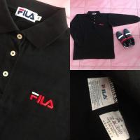 ราคา Fila ป้าย m อก 40-42 เสื้อคอปกแขนยาว สีดำสนิทสวย ใหม่มาก (1242338430)
