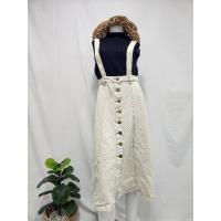 ราคา สีครีม เอี๊ยมครึ่งตัว ถอดสายได้ เอี๊ยมกระโปรงยีนส์มือสอง เอวหน้าผ้าตึง 30" สะโพกหน้าผ้าตึง 40" นำเข้าเกาหลี จีน (25689593555)