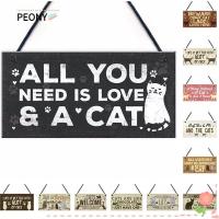 ราคา Peonypavilion ป้ายไม้ ลาย Welcome รูปแมว สําหรับตกแต่งบ้าน สวน (25923053786)