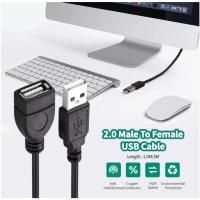 ราคา สาย USB 2.0 M/F ต่อเพิ่มความยาว USB EXTENSION CABLE สายงานดี สีดำ ความยาว 1.8 เมตร (24321794789)