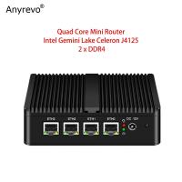 ราคา Fanless Mini PC intel Celeron N5000 J4125 Quad Core Soft Router 4 x intel i226 2500M LAN 2 DDR4 HDMI VGA pfSense OPNsense ROS VyOS VPN Firewall Server AES-NI DIY คอมพิวเตอร์ (28008143783)