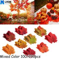 ราคา ใบเมเปิ้ลฤดูใบไม้ร่วงบ้านผสมสีปลอมพิมพ์โรแมนติกแต่งงาน100/200ชิ้น (28713794196)
