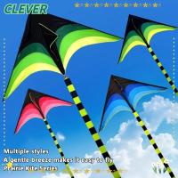 ราคา CLEVER 1.6m ขนาดใหญ่ Delta Kite,หางยาว Easy Fly Rainbow Kite, 100M Kite Line Ripstop เด็กของเล่นกลางแจ้ง Kites Kid & ผู้ใหญ่ (43973389808)