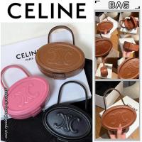 ราคา ♞,♘,♙CELINE CUIR TRIOMPHE Oval กระเป๋าเครื่องสำอาง/กระเป๋าถือใน Smooth Calfskin XA (28331787280)