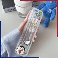 ราคา สินค้าการ์ตูนเครยอนชินจัง ช้อนส้อมสแตนเลส ลายการ์ตูน ชุดช้อนส้อมเด็ก (43071289910)