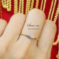 ราคา แหวนเพชรแท้ 0.06Cts. แหวนเม็ดเดี่ยวงานทองแท้90% มีใบรับประกันทางร้านทุกชิ้น (7441776411)