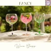 ราคา Violet Flamingo: Fancy Wine Glass แก้วไวน์ แก้วน้ำ แก้วค็อกเทล แก้วลายดอกไม้เพ้นท์มือ มี 2 สี สึม่วงกับสีชมพู (22123670576)