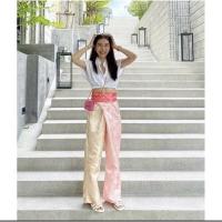 ราคา กางเกงเลผูกเอว#กางเกงเล#กางเกงผ้าแพร (5996137355)