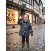 ราคา ของแท้ มือสองเสื้อกันหนาวเด็กหญิง Polo Ralph Lauren Kids : Quilted Barn Jacket ในลาย Black Watch Tartan (52556074399)