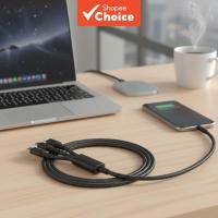 ราคา สายชาร์จ 3 in 1 สําหรับ iPhone, Samsung, Xiaomi – ชาร์จเร็วพร้อมหัว Micro USB, Type C (41575865277)
