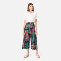 ราคา Bamboo Flowers Silk Fisherman Pants (48800247893)