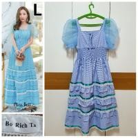 ราคา Soldเดรสยาวฟรุ้งฟริ้งสีฟ้า ป้าย Borichta มือ2 (16536499010)