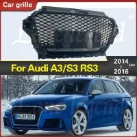 ราคา For Audi A3/S3 8V 2014-2016 for RS3 Style Front Grille Racing Grills Car Upper Bumper Center Racing (40678158230)