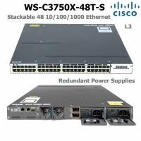 ราคา Cisco Catalyst WS-C3750X-48T-S Switch L3 Stackable 48 10/100/1000 Ethernet ports Uplink 10GE dual Power Supply 715W (11232705930)