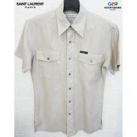 ราคา Saint Laurent Jeans แท้ อก39 เสื้อเชิ๊ตแขนสั้นสีครีมวินเทส (3184209219)