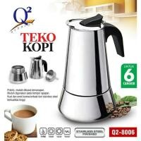 ราคา Moka Pot เครื่องชงกาแฟเอสเปรสโซสแตนเลส 6 ถ้วย Q2 8006 (41764577818)