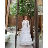 ราคา Nuchi Style ชุดSetกระโปรงลูกไม้ใส่ไปทำบุญ สีขาว เกรดพรีเมี่ยม Abigail ชุดSet เสื้อเชิ๊ตซาตินแต่งลูกไม้+กระโปรงยาวลูกไม้ (42770456358)