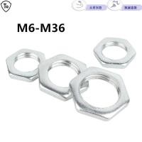 ราคา เหล็กชุบสังกะสีด้ายละเอียดบาง Hex Nut M6-M36 เหล็กสีดําแบนสกรูหมวกแสงอ่อนนุช M6M8M10M12M14M16M20 (27572416110)