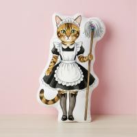 ราคา หมอนไดคัทสกรีนรูป พิมพ์2ด้าน ตุ๊กตา Pillowdoll ของขวัญวันเกิด หมอนน้องแมว French Maid Cat Bengal เบงกอล (49654094558)