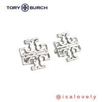 ราคา Isa Lovely Shop TORY BURCH BRITTEN LOGO STUD EARRING 80248 Color: silver (19886893608)