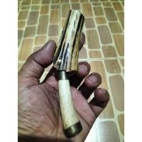 ราคา มีดพกพา ด้าม+ฝัก ทำจากเขากวางแท้ มีดพรานป่า มีดโบราณ (21640530207)