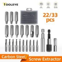 ราคา TOOLEYE 22/33Pcs Screw Extractor Drill Bit Set Magnetic Extension Bit Damaged Screw Removal Tools Broken Head Bolt Extra (46302762103)