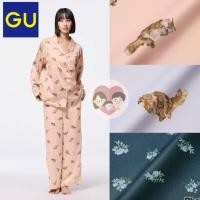 ราคา ลายใหม่ G.U. Japan ชุดนอน ผ้าซาติน M-3XL แขนยาว ขายาว แบรนด์ญี่ปุ่น gu จียู GU (8946474870)