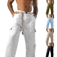ราคา [ร้อน]ผู้ชายผ้าฝ้ายผ้าลินินกางเกงลําลองนุ่มระบายอากาศกระเป๋าแข็งกางเกงขายาว (48855727324)