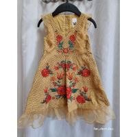 ราคา ชุดเดรสเด็กKloset_sz.3-4Y_สีเหลืองทอง (25813680950)