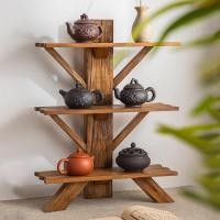 ราคา ชั้นวางของไม้งานฝีมือ วางโต๊ะหรือติดผนัง สีไม้ทำเก่า สไตล์ประเทศจีนโบราณ วางแก้วน้ำชาวางแจกันดอกไม้ ประดับผนังห้องพัก (22789642137)