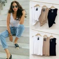 ราคา พร้อมส่งสีขาว05.01.20เสื้อกล้ามแขนกุด คอวี ผ้าเรย่อนอย่างดี เอาไปแมทซ์ได้เลย เก๋มากก งานป้ายTOPSHOP (3818181508)