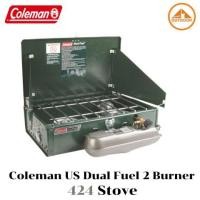 ราคา Coleman US Dual Fuel 2 Burner 424 Stove เตานำ้มัน 2 หัวถังสีเทา USA. Version (1302650789)