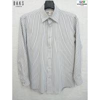 ราคา DAKS LONDON แท้ อก 43 เสื้อเชิ๊ตแขนยาวขาวลายดำ (6477237221)