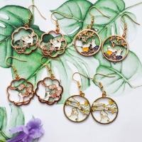 ราคา ต่างหูห้อยจี้วงกลม กระต่าย แมว แบบคล้องหู พร้อมส่ง (29051574983)