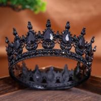 ราคา Baroque Royal Queen King คริสตัลสีดํา Tiaras Crown ผู้หญิงเจ้าหญิง Prom งานแต่งงาน Tiaras รอบ Diadem เจ้าสาวอุปกรณ์เสริมผม (26181991248)