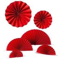 ราคา กระดาษพับพัดลมกํามะหยี่สีแดงสําหรับตกแต่ง เท็ต ตกแต่งบ้าน - กระดาษพับล่วงหน้าเพื่อพับเก็บพัดลมได้ง่าย (55903694110)