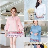 ราคา มินิเดรมคอจีน ผ้าสปัน ปักลายโบฮีเมียน (1303365276)